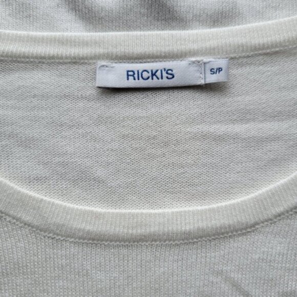 Rickis white floral lace sweater Sz Small - Picture 8 of 11